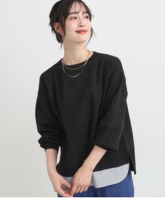 SHOO・LA・RUE / シューラルー ニット・セーター | 【S-LL/洗える】一枚で簡単こなれ見え スポンディッシュ 裾レイヤード風ニット【CIRCRIC】