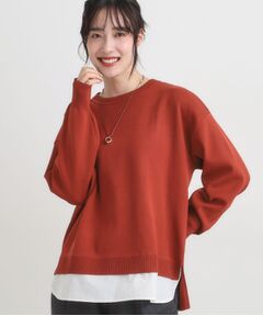 SHOO・LA・RUE / シューラルー ニット・セーター | 【S-LL/洗える】一枚で簡単こなれ見え スポンディッシュ 裾レイヤード風ニット【CIRCRIC】