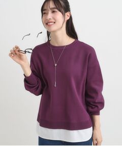 SHOO・LA・RUE / シューラルー ニット・セーター | 【S-LL/洗える】一枚で簡単こなれ見え スポンディッシュ 裾レイヤード風ニット【CIRCRIC】