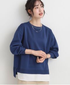 SHOO・LA・RUE / シューラルー ニット・セーター | 【S-LL/洗える】一枚で簡単こなれ見え スポンディッシュ 裾レイヤード風ニット【CIRCRIC】