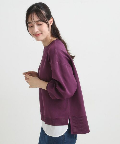 SHOO・LA・RUE / シューラルー ニット・セーター | 【S-LL/洗える】一枚で簡単こなれ見え スポンディッシュ 裾レイヤード風ニット【CIRCRIC】 | 詳細10