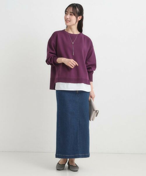 SHOO・LA・RUE / シューラルー ニット・セーター | 【S-LL/洗える】一枚で簡単こなれ見え スポンディッシュ 裾レイヤード風ニット【CIRCRIC】 | 詳細11