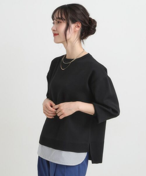 SHOO・LA・RUE / シューラルー ニット・セーター | 【S-LL/洗える】一枚で簡単こなれ見え スポンディッシュ 裾レイヤード風ニット【CIRCRIC】 | 詳細6