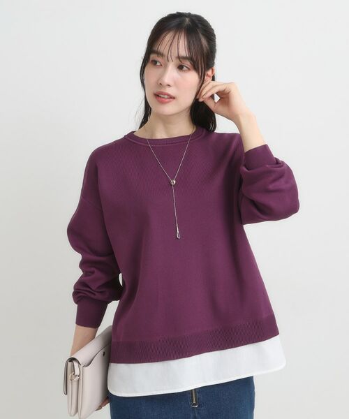 SHOO・LA・RUE / シューラルー ニット・セーター | 【S-LL/洗える】一枚で簡単こなれ見え スポンディッシュ 裾レイヤード風ニット【CIRCRIC】 | 詳細9