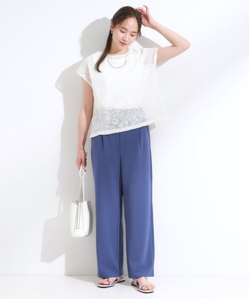 SHOO・LA・RUE / シューラルー パンツ | 【S-LL/ストレッチ】脚のラインを拾いにくい スマートワイドパンツ【CIRCRIC】 | 詳細11