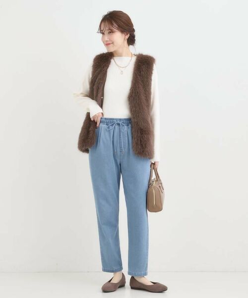 SHOO・LA・RUE / シューラルー デニムパンツ | 【SS-LL/美脚シルエット】デニムイージーテーパードパンツ | 詳細14