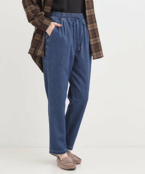 SHOO・LA・RUE/シューラルー 【SS-LL/美脚シルエット】デニムイージーテーパードパンツ ネイビー(094) 10(SS)