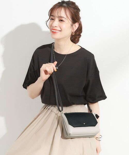 SHOO・LA・RUE / シューラルー ショルダーバッグ | 【軽量】ふわっと軽いフラップショルダーバッグ(ブラック(519))