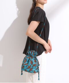 SHOO・LA・RUE / シューラルー ショルダーバッグ | ころんとしたフォルムが魅力 ラタプリント 巾着ショルダーバッグ