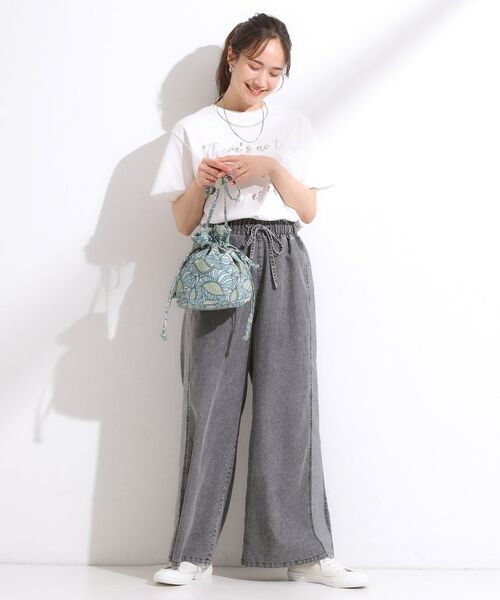 SHOO・LA・RUE / シューラルー ショルダーバッグ | ころんとしたフォルムが魅力 ラタプリント 巾着ショルダーバッグ | 詳細8