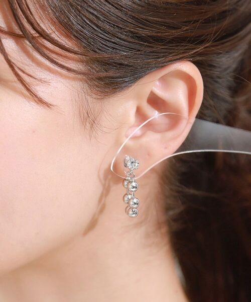 SHOO・LA・RUE / シューラルー ピアス・イヤリング | 【チタンポスト】ボールチェーンピアス | 詳細5