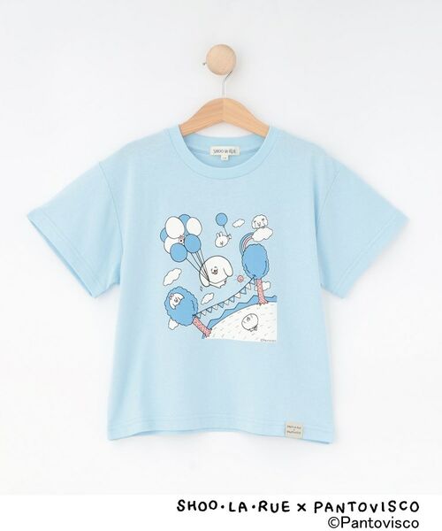 SHOO・LA・RUE/シューラルー 【パントビスコ/ぺろち】プリントTシャツ サックスブルー(490) 12(120cm) SHOO・LA・RUE/シューラルー 【パントビスコ/ぺろち】プリントTシャツ サックスブルー(490) 12(120cm)