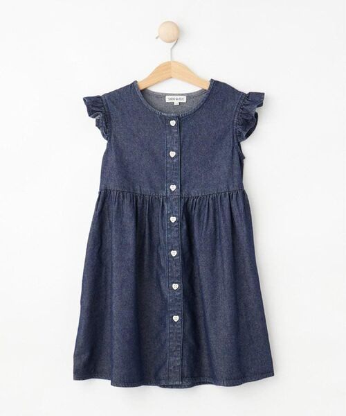 SHOO・LA・RUE / シューラルー ロング・マキシ丈ワンピース | 【100-150cm/ひんやり】ハートボタンデニムワンピース | 詳細2