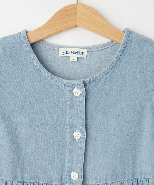 SHOO・LA・RUE / シューラルー ロング・マキシ丈ワンピース | 【100-150cm/ひんやり】ハートボタンデニムワンピース | 詳細4