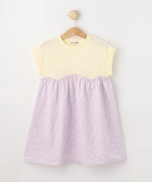 SHOO・LA・RUE / シューラルー ミニ丈・ひざ丈ワンピース | 【100-120cm】フラワージャガードドッキングワンピース(アイボリー(504))