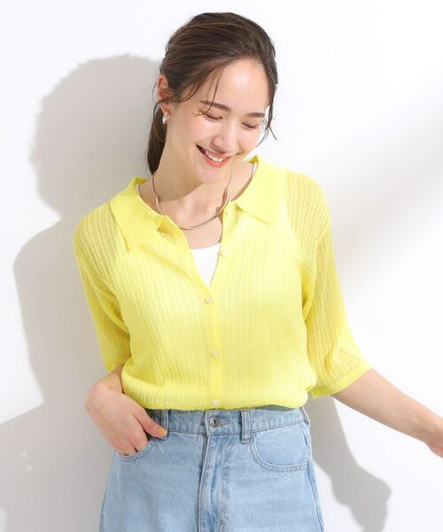 SHOO・LA・RUE / シューラルー ニット・セーター | 【洗える/S-LL】大人のシアー感 キラキラ リブニット | 詳細1