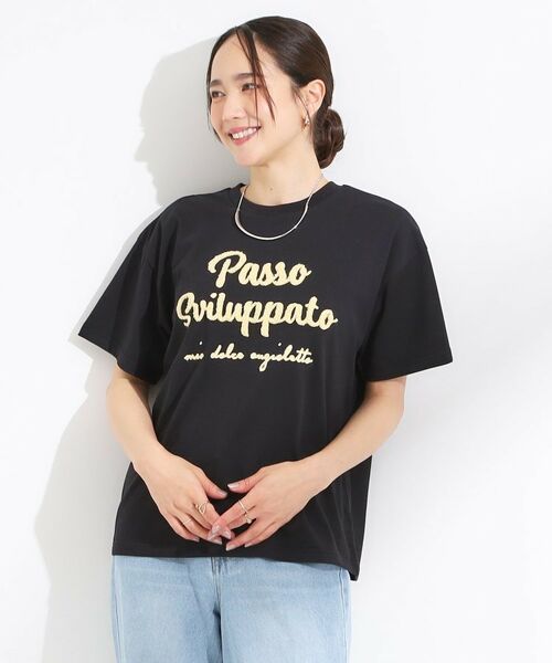 SHOO・LA・RUE / シューラルー Tシャツ | 【ひんやり/S-LL】サガラ刺繍ロゴTシャツ | 詳細1