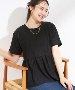 【S-LL】インせず決まる レースペプラムトップス