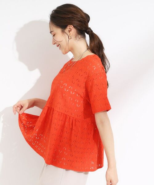 SHOO・LA・RUE / シューラルー カットソー | 【S-LL】インせず決まる レースペプラムトップス | 詳細10