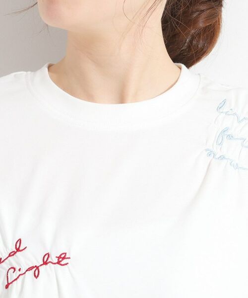 SHOO・LA・RUE / シューラルー Tシャツ | 【ひんやり】大人のカジュアルスタイルに レタリング刺繍Tシャツ | 詳細12