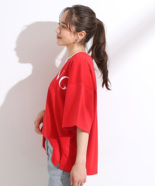 SHOO・LA・RUE / シューラルー カットソー | 【洗える】Vネックですっきり見え ロゴトップス | 詳細10