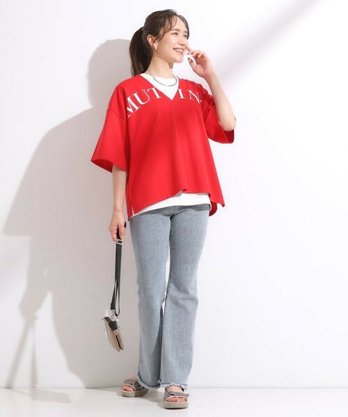 SHOO・LA・RUE / シューラルー カットソー | 【洗える】Vネックですっきり見え ロゴトップス | 詳細11