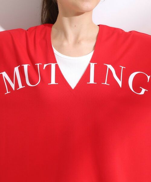 SHOO・LA・RUE / シューラルー カットソー | 【洗える】Vネックですっきり見え ロゴトップス | 詳細19