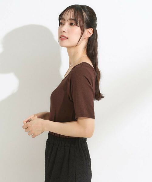 SHOO・LA・RUE / シューラルー カットソー | 【S-LL/ひんやり/前後2WAY】シンプルだから使いやすい テレコTシャツ | 詳細16