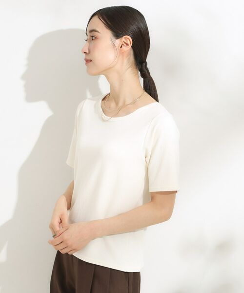 SHOO・LA・RUE / シューラルー カットソー | 【S-LL/ひんやり/前後2WAY】シンプルだから使いやすい テレコTシャツ | 詳細4