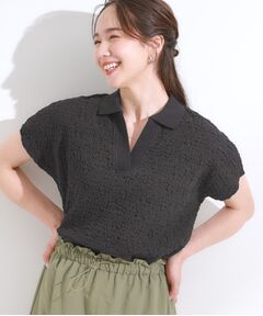 SHOO・LA・RUE / シューラルー カットソー | 【S-LL】一枚で着映え フレンチスリーブ ポロスキッパートップス