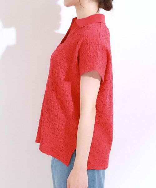 SHOO・LA・RUE / シューラルー カットソー | 【S-LL】一枚で着映え フレンチスリーブ ポロスキッパートップス | 詳細18