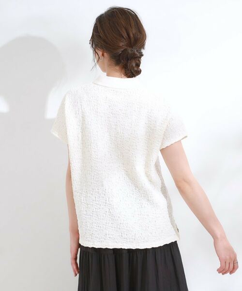 SHOO・LA・RUE / シューラルー カットソー | 【S-LL】一枚で着映え フレンチスリーブ ポロスキッパートップス | 詳細2