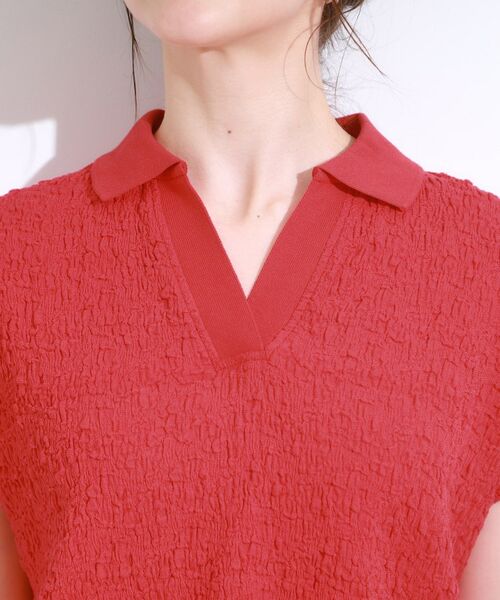 SHOO・LA・RUE / シューラルー カットソー | 【S-LL】一枚で着映え フレンチスリーブ ポロスキッパートップス | 詳細20