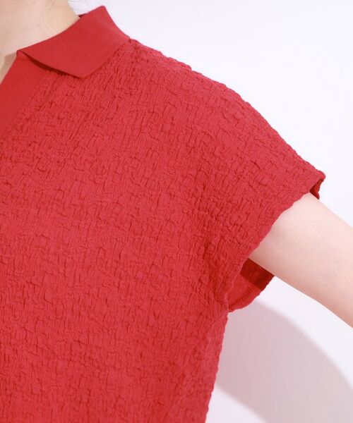 SHOO・LA・RUE / シューラルー カットソー | 【S-LL】一枚で着映え フレンチスリーブ ポロスキッパートップス | 詳細21