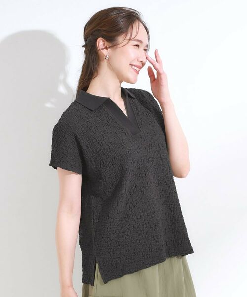 SHOO・LA・RUE / シューラルー カットソー | 【S-LL】一枚で着映え フレンチスリーブ ポロスキッパートップス | 詳細6