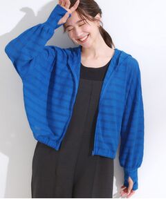 SHOO・LA・RUE / シューラルー カーディガン・ボレロ | 【UV/水陸両用】手の甲まで隠れる レースボーダー ラッシュガードパーカ