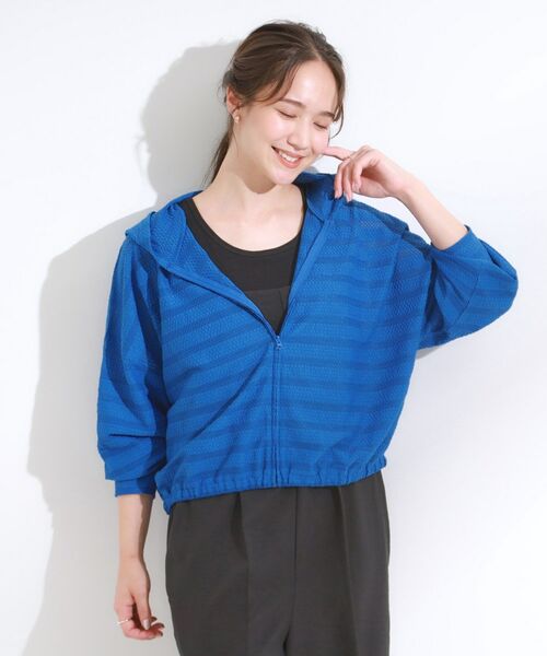 SHOO・LA・RUE / シューラルー カーディガン・ボレロ | 【UV/水陸両用】手の甲まで隠れる レースボーダー ラッシュガードパーカ | 詳細5