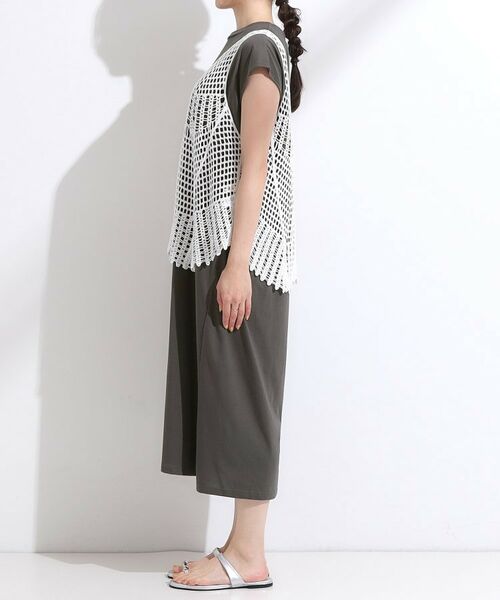 SHOO・LA・RUE / シューラルー ミニ丈・ひざ丈ワンピース | 【2点セット】クロシェ編みレースベスト＋Tシャツワンピースセット | 詳細17