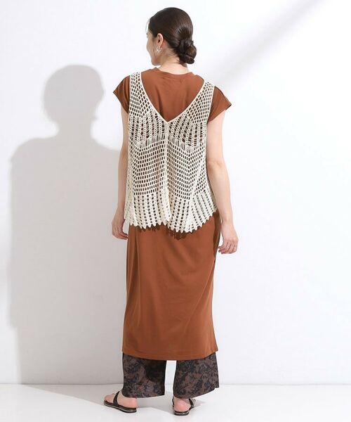 SHOO・LA・RUE / シューラルー ミニ丈・ひざ丈ワンピース | 【2点セット】クロシェ編みレースベスト＋Tシャツワンピースセット | 詳細2