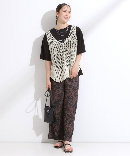 SHOO・LA・RUE / シューラルー ミニ丈・ひざ丈ワンピース | 【2点セット】クロシェ編みレースベスト＋Tシャツワンピースセット | 詳細5