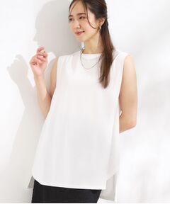 SHOO・LA・RUE / シューラルー チュニック | 【汗ジミ軽減/ひんやり/UV】大人のヘルシーな着こなしに タックノースリーブチュニック