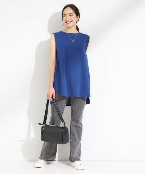 SHOO・LA・RUE / シューラルー チュニック | 【汗ジミ軽減/ひんやり/UV】大人のヘルシーな着こなしに タックノースリーブチュニック | 詳細11