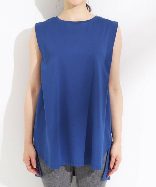 SHOO・LA・RUE / シューラルー チュニック | 【汗ジミ軽減/ひんやり/UV】大人のヘルシーな着こなしに タックノースリーブチュニック | 詳細13