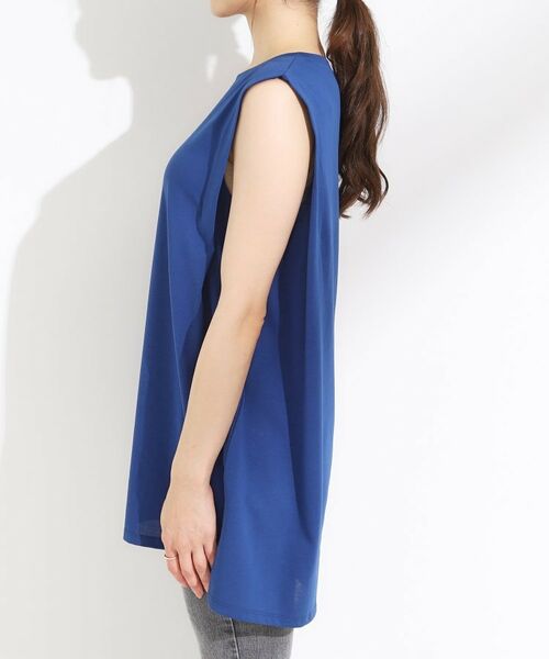 SHOO・LA・RUE / シューラルー チュニック | 【汗ジミ軽減/ひんやり/UV】大人のヘルシーな着こなしに タックノースリーブチュニック | 詳細14