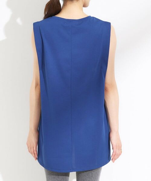 SHOO・LA・RUE / シューラルー チュニック | 【汗ジミ軽減/ひんやり/UV】大人のヘルシーな着こなしに タックノースリーブチュニック | 詳細15