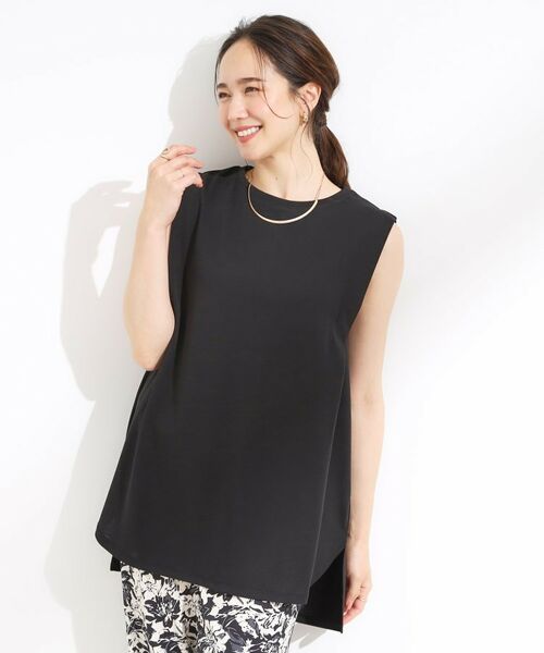 SHOO・LA・RUE / シューラルー チュニック | 【汗ジミ軽減/ひんやり/UV】大人のヘルシーな着こなしに タックノースリーブチュニック | 詳細5