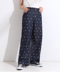 SHOO・LA・RUE / シューラルー デニムパンツ | 【S-LL】周りと差がつく デイジー柄デニムワイドパンツ