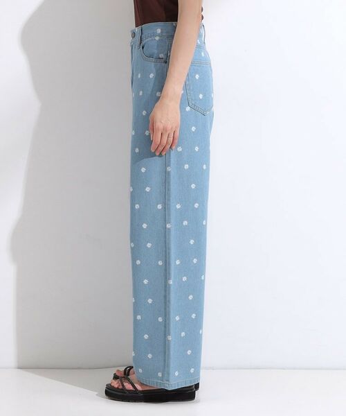SHOO・LA・RUE / シューラルー デニムパンツ | 【S-LL】周りと差がつく デイジー柄デニムワイドパンツ | 詳細10