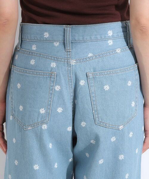SHOO・LA・RUE / シューラルー デニムパンツ | 【S-LL】周りと差がつく デイジー柄デニムワイドパンツ | 詳細13