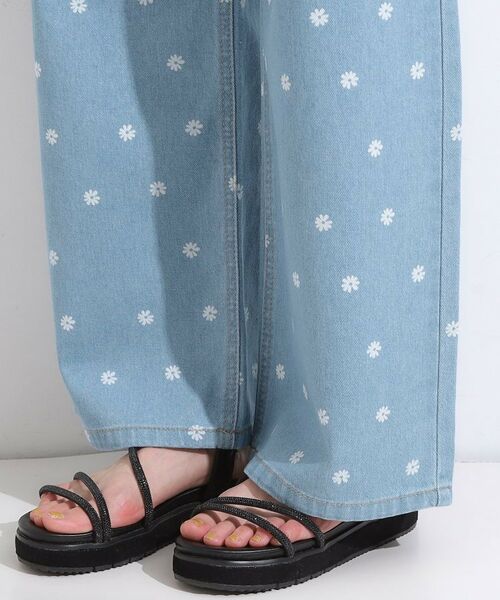 SHOO・LA・RUE / シューラルー デニムパンツ | 【S-LL】周りと差がつく デイジー柄デニムワイドパンツ | 詳細16